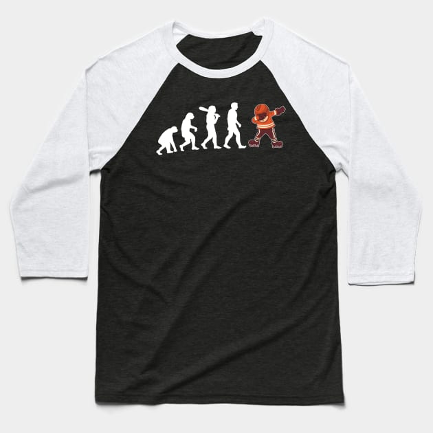 Ice Hockey Evolution Funny Dabbing Ice Hockey Baseball T-Shirt by funkyteesfunny